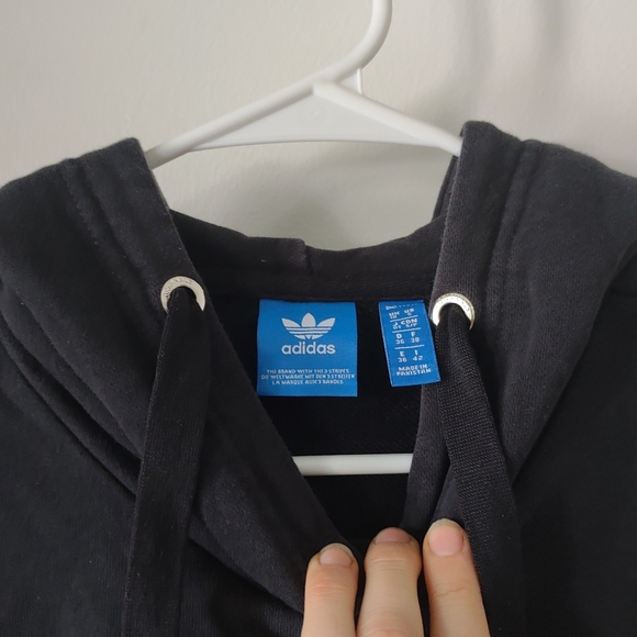 Adidas black oversized hooded sweater with large front logo - S - Picture 4 of 12